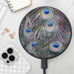 Peacock Feathers Peacock Bird Feathers Wireless Fast Charger(black)