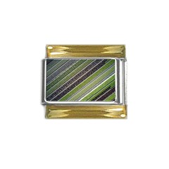 Field Agriculture Farm Stripes Diagonal Gold Trim Italian Charm (9mm) by Jancukart