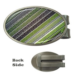 Field Agriculture Farm Stripes Diagonal Money Clips (oval)  by Jancukart