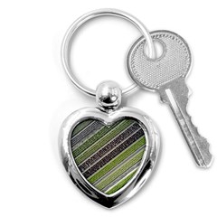 Field Agriculture Farm Stripes Diagonal Key Chain (heart)