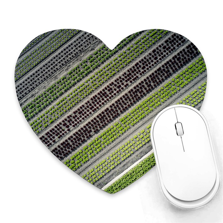 Field Agriculture Farm Stripes Diagonal Heart Mousepad