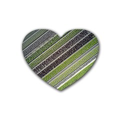 Field Agriculture Farm Stripes Diagonal Rubber Heart Coaster (4 Pack) by Jancukart