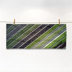 Field Agriculture Farm Stripes Diagonal Hand Towel by Jancukart