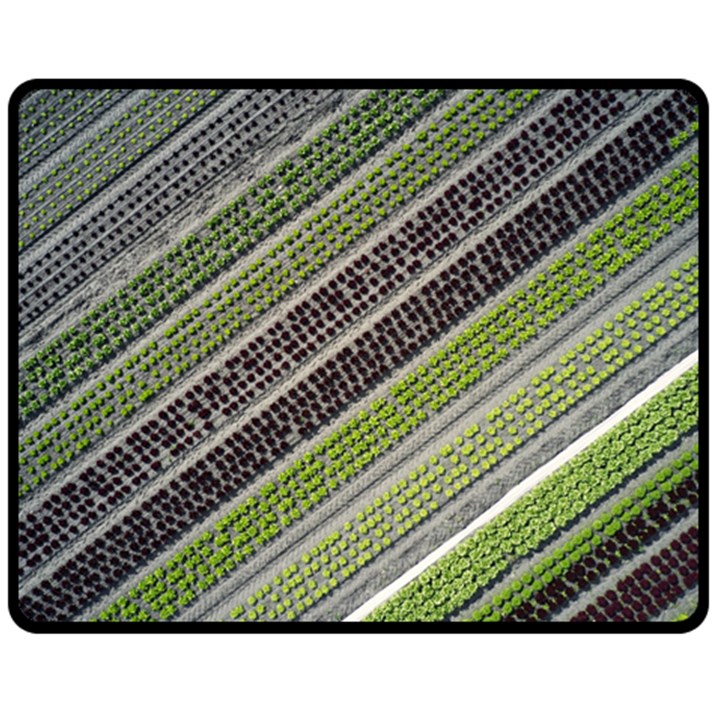 Field Agriculture Farm Stripes Diagonal Fleece Blanket (Medium)