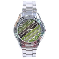 Field Agriculture Farm Stripes Diagonal Stainless Steel Analogue Watch by Jancukart