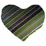 Field Agriculture Farm Stripes Diagonal Large 19  Premium Flano Heart Shape Cushions Front