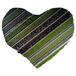 Field Agriculture Farm Stripes Diagonal Large 19  Premium Flano Heart Shape Cushions Back