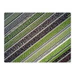 Field Agriculture Farm Stripes Diagonal Two Sides Premium Plush Fleece Blanket (Mini) 35 x27  Blanket Front