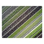 Field Agriculture Farm Stripes Diagonal Two Sides Premium Plush Fleece Blanket (Large) 80 x60  Blanket Front