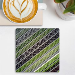 Field Agriculture Farm Stripes Diagonal Uv Print Square Tile Coaster  by Jancukart