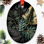 Tropical Leaves Foliage Monstera Nature Home Ornament (Oval) Front