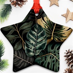 Tropical Leaves Foliage Monstera Nature Home Ornament (Star)