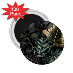 Tropical Leaves Foliage Monstera Nature Home 2.25  Magnets (100 pack) 