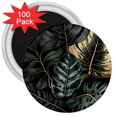 Tropical Leaves Foliage Monstera Nature Home 3  Magnets (100 pack)