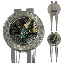 Tropical Leaves Foliage Monstera Nature Home 3-in-1 Golf Divots