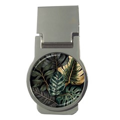 Tropical Leaves Foliage Monstera Nature Home Money Clips (Round) 