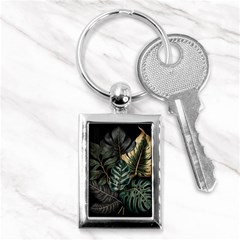 Tropical Leaves Foliage Monstera Nature Home Key Chain (Rectangle)