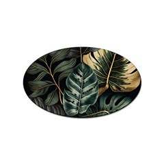 Tropical Leaves Foliage Monstera Nature Home Sticker (Oval)