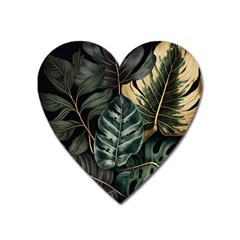 Tropical Leaves Foliage Monstera Nature Home Heart Magnet