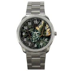 Tropical Leaves Foliage Monstera Nature Home Sport Metal Watch