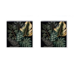 Tropical Leaves Foliage Monstera Nature Home Cufflinks (square)