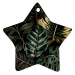 Tropical Leaves Foliage Monstera Nature Home Star Ornament (Two Sides) Front