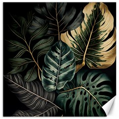 Tropical Leaves Foliage Monstera Nature Home Canvas 16  x 16 