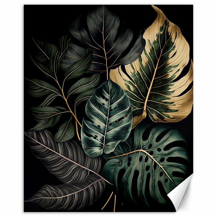 Tropical Leaves Foliage Monstera Nature Home Canvas 16  x 20 