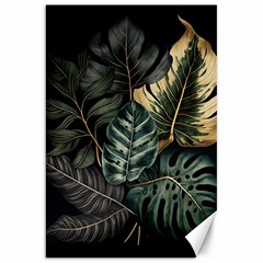 Tropical Leaves Foliage Monstera Nature Home Canvas 20  x 30 