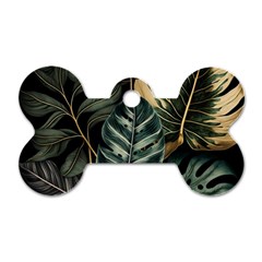 Tropical Leaves Foliage Monstera Nature Home Dog Tag Bone (One Side)