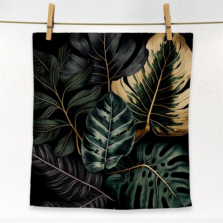 Tropical Leaves Foliage Monstera Nature Home Face Towel