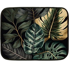 Tropical Leaves Foliage Monstera Nature Home Fleece Blanket (Mini)