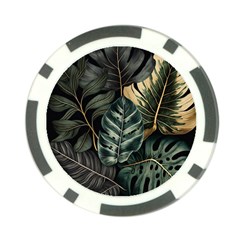 Tropical Leaves Foliage Monstera Nature Home Poker Chip Card Guard (10 pack)