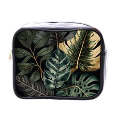 Tropical Leaves Foliage Monstera Nature Home Mini Toiletries Bag (One Side)