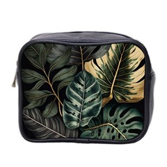 Tropical Leaves Foliage Monstera Nature Home Mini Toiletries Bag (Two Sides)