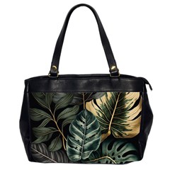 Tropical Leaves Foliage Monstera Nature Home Oversize Office Handbag (2 Sides)