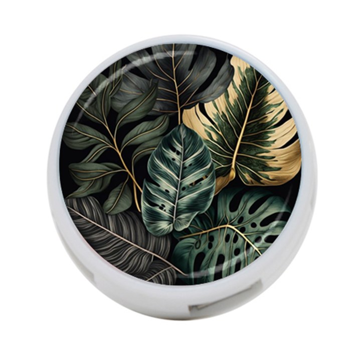 Tropical Leaves Foliage Monstera Nature Home 4-Port USB Hub (Two Sides)