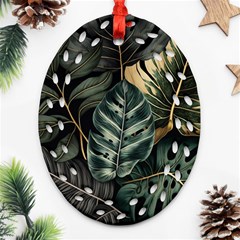 Tropical Leaves Foliage Monstera Nature Home Ornament (Oval Filigree)