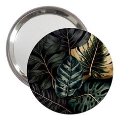 Tropical Leaves Foliage Monstera Nature Home 3  Handbag Mirrors