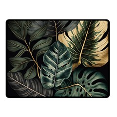 Tropical Leaves Foliage Monstera Nature Home Two Sides Fleece Blanket (Small)