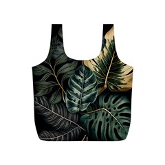 Tropical Leaves Foliage Monstera Nature Home Full Print Recycle Bag (S)