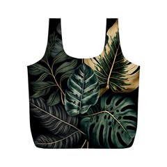 Tropical Leaves Foliage Monstera Nature Home Full Print Recycle Bag (M)