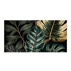 Tropical Leaves Foliage Monstera Nature Home Satin Wrap 35  x 70 