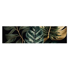 Tropical Leaves Foliage Monstera Nature Home Oblong Satin Scarf (16  x 60 )