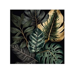 Tropical Leaves Foliage Monstera Nature Home Square Satin Scarf (30  x 30 )