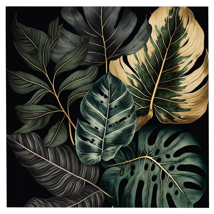 Tropical Leaves Foliage Monstera Nature Home Wooden Puzzle Square