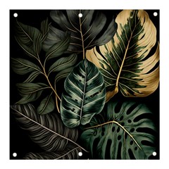 Tropical Leaves Foliage Monstera Nature Home Banner and Sign 3  x 3 