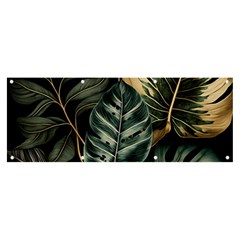 Tropical Leaves Foliage Monstera Nature Home Banner and Sign 8  x 3 