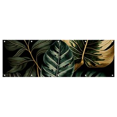 Tropical Leaves Foliage Monstera Nature Home Banner and Sign 12  x 4 