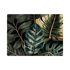 Tropical Leaves Foliage Monstera Nature Home Premium Plush Fleece Blanket (Mini)